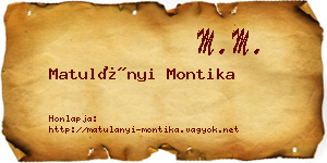 Matulányi Montika névjegykártya